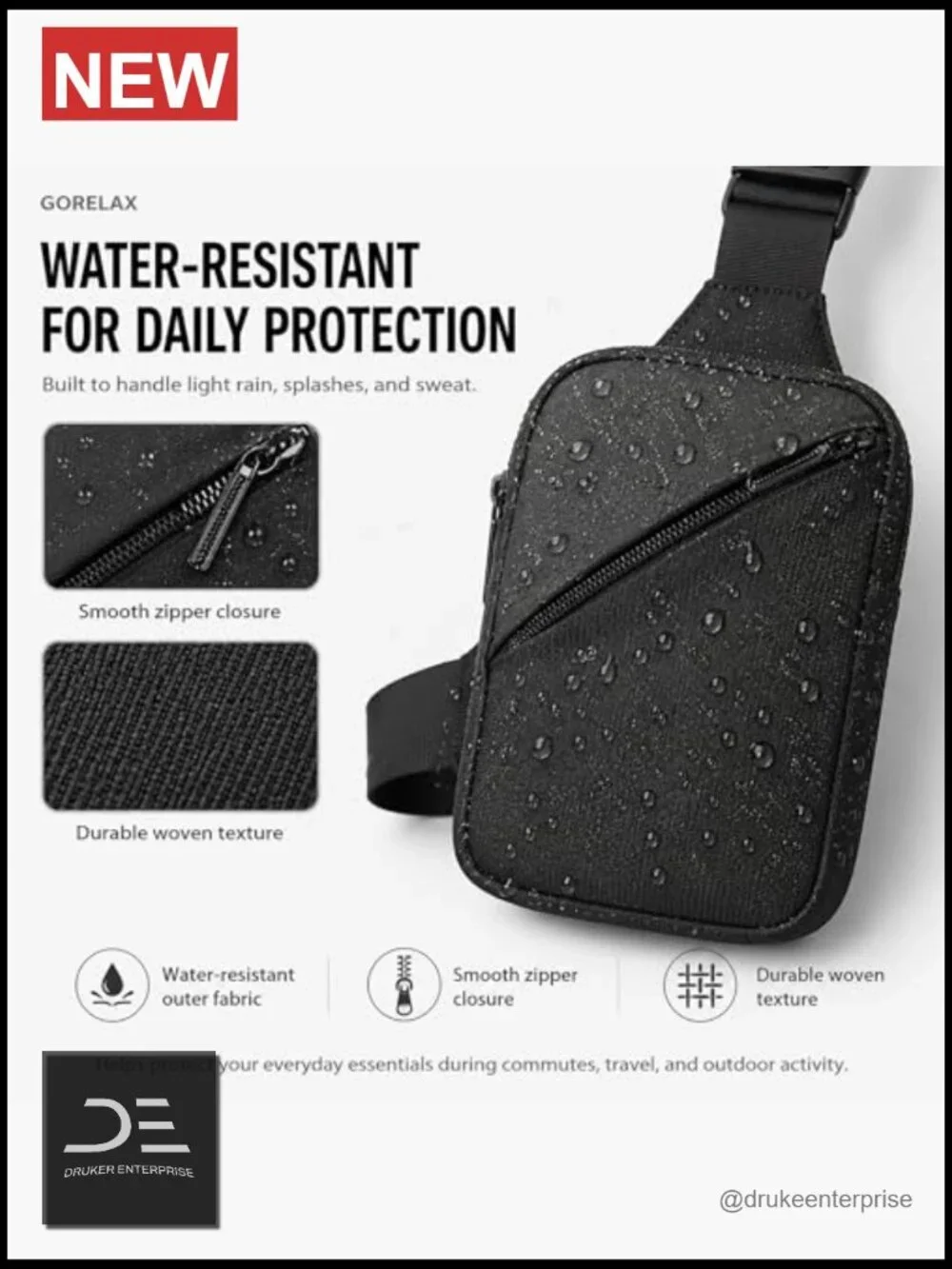 Ultra Compact Mini Sling Bag Water Resistant EDC Crossbody for Travel Running